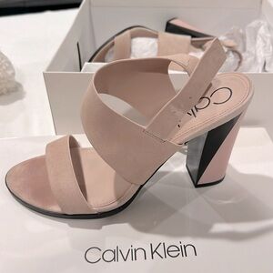 Calvin Klein suede heeled sandals